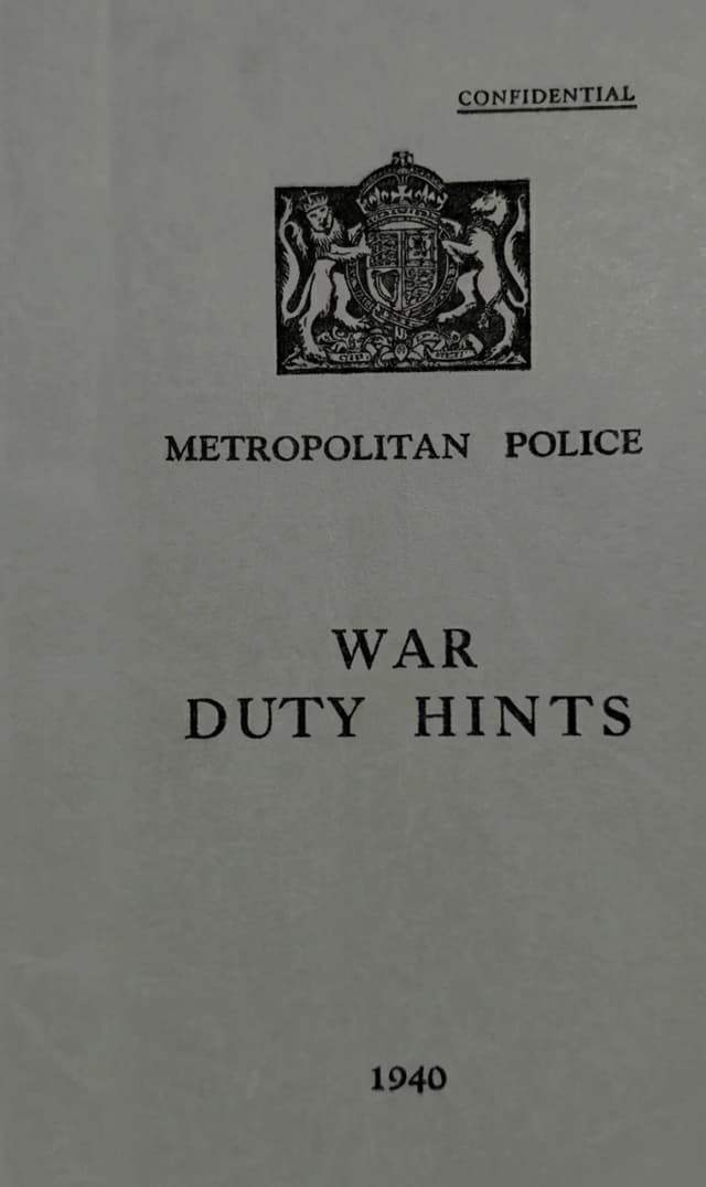 Metropolitan Police War Duty Hints (Second edition)